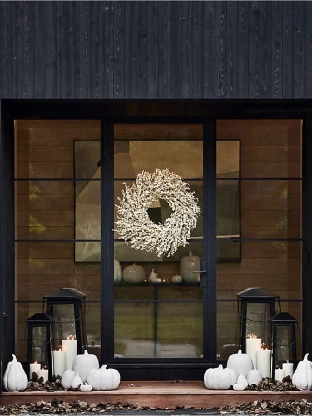 New! Crate&Barrel Modern White Ceramic Pumpkin Large